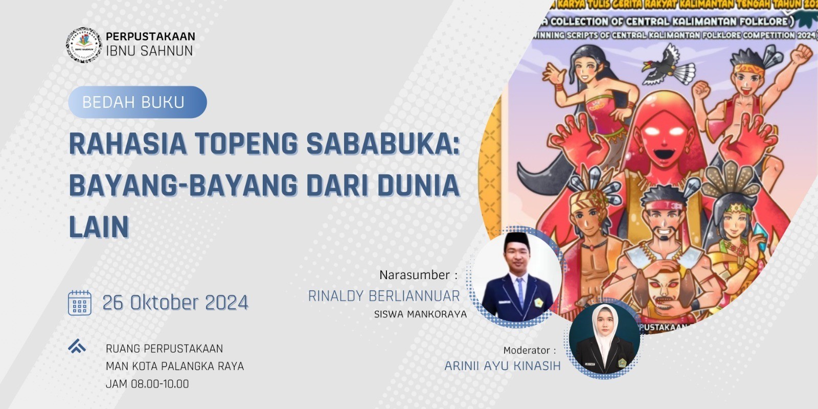 Perpustakaan Ibnu Sahnun Gelar Bedah Buku Rahasia Topeng Sababuka