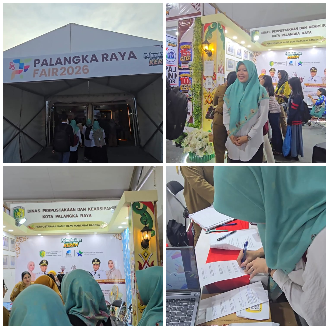 Perpustakaan Ibnu Sahnun Kunjungi Stand Dispursip Kota Palangka Raya pada Palangka Raya Fair 2026
